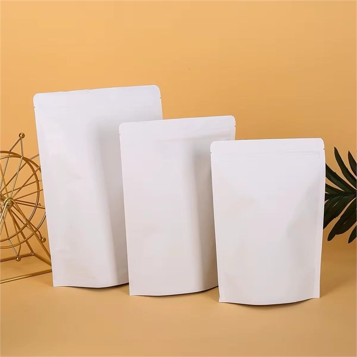 Пакет дой-пак БЕЛЫЙ крафт зип-лок 150*240мм металлизированный 777073