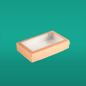 Контейнер с окном 1450 мл (крафт коробка с окном) универсал. 2141